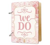 SUPERDANT Wooden Loose Leaf Binder We Do Greeting Card Holder Pink Lotus Postcard Organizer Book 2-Rings Cover Mandala Birthday Reminder Calendar Keeper Organizer Card Keepsake File Folder