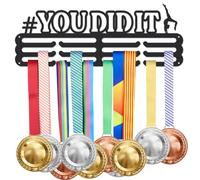 SUPERDANT You Did It Gymnastic Medal Hanger Display Medal Holder Rack Sports Metal Hanging Iron Awards Decor Medal Holder Inspirational Wall Hanging Frame Hook Ribbon Display for Kids Athletes