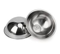 SuperDesign 2PCS Replacement Stainless Steel Slanted Dog Cat Bowl, Tilted Angle Bulldog Bowl Pet Feeder, Easy to Reach Food, Non-Spill, Stable, Dishwasher Safe, Small Dog Bowls