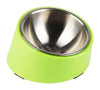 SuperDesign Mess Free 15° Slanted Bowl for Dogs and Cats, Tilted Angle Bulldog Bowl Dog Feeder, Non-skid & Non-spill, Easier to Reach Food L/2 Cup Green