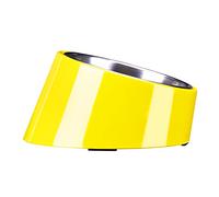 SuperDesign Mess Free 15° Slanted Bowl for Dogs and Cats, Tilted Angle Bulldog Bowl Dog Feeder, Non-skid & Non-spill, Easier to Reach Food M/1 Cup Bright Yellow