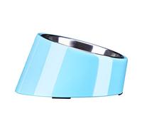 SuperDesign Mess Free 15° Slanted Bowl for Dogs and Cats, Tilted Angle Bulldog Bowl Dog Feeder, Non-skid & Non-spill, Easier to Reach Food M/1 Cup Blue