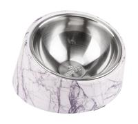 SuperDesign Mess Free 15° Slanted Bowl for Dogs and Cats, Tilted Angle Bulldog Bowl Dog Feeder, Non-skid & Non-spill, Easier to Reach Food M/1 Cup Marble Pattern