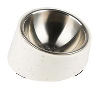 SuperDesign Mess Free 15° Slanted Bowl for Dogs and Cats, Tilted Angle Bulldog Bowl Pet Feeder, Non-Skid & Non-Spill, Easier to Reach Food (L/700ml, Stalk Pattern)