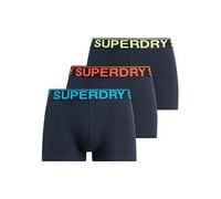 Superdry 3 Pack Logo Waistband Trunks, Black, Size S, Men Black