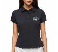 Superdry 90s Fitted Short Sleeve Polo Black L Woman