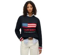 Women's round neck sweater Superdry Americana Bleu XL