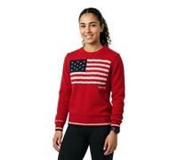 Women's round neck sweater with Americana flag Superdry Athletic Essentials Rouge XS