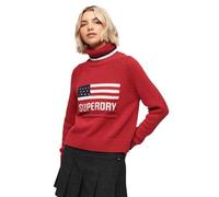 Superdry Americana Knit High Neck Sweater Red S Women