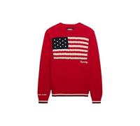 Superdry Americana Women's Flag Crew Knit Sweater, Red College, 16