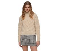 Superdry Aran Cable Knit High Neck Sweater Beige S Women
