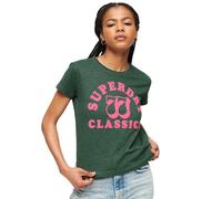 Superdry Archive Neon Graphic Short Sleeve T-shirt Green 2XS Woman