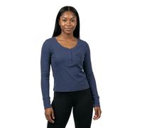Women's long sleeve button-up T-shirt Superdry Athletic Bleu XL