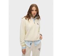 Superdry Athletic Collared Half Zip Sweatshirt White Women - XS