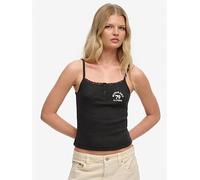 Superdry Athletic Embroidered Button Cami Top, Grey, Size 12, Women Grey