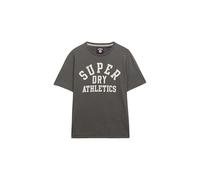 Superdry Athletic Ess Tee T-Shirt | 100% Organic Cotton | 220gsm Jersey | Vintage Pigment Wash | Large Athletic Front Graphic | Ribbed Crew Neck