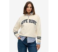 Superdry Athletic Essentials Applique Half Zip, White, Size 16, Women White