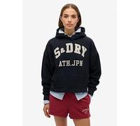 Superdry Athletic Essentials Applique Relaxed Hoodie - Navy, Navy, Size 14, Women Navy