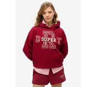Superdry Athletic Essentials Applique Relaxed Hoodie - Red, Red, Size 12, Women Red