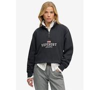 Superdry Athletic Essentials Graphic Half Zip Sweatshirt, Blue, Size 14, Women Blue