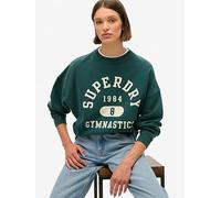 Superdry Athletic Essentials Oversized Printed Sweatshirt - Green, Green, Size 14, Women Green