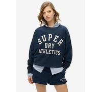 Superdry Athletic Essentials Relaxed Applique Sweatshirt - Navy, Navy, Size 10, Women Navy