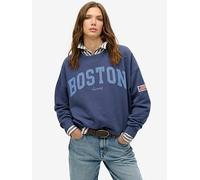 Superdry Athletic Essentials Relaxed Crew Sweatshirt - Navy, Navy, Size 12, Women Navy