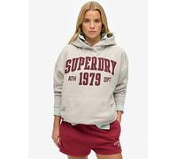 Superdry Athletic Essentials Relaxed Hoodie - Grey, Grey, Size 16, Women Grey
