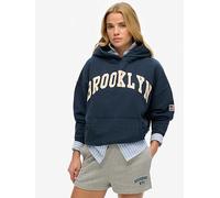 Superdry Athletic Essentials Relaxed Hoodie - Navy, Navy, Size 12, Women Navy