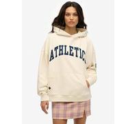 Superdry Athletic Essentials Relaxed Hoodie - White, White, Size 16, Women White
