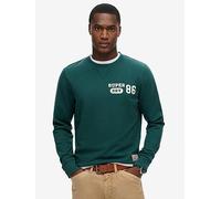 Superdry Athletic Printed Logo Crew Neck Sweat Top - Dark Green, Dark Green, Size L, Men Dark Green