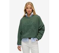 Superdry Athletic Tonal Applique Crew Sweatshirt, Green, Size 8, Women Green