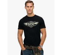 Superdry Auto Logo Relaxed T-Shirt Black Cotton Crew Neck Casual Men