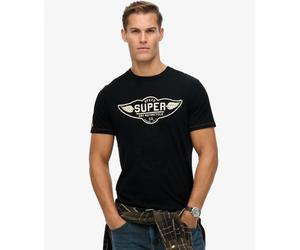 Superdry Auto Logo Relaxed T-Shirt Black Cotton Crew Neck Casual Men