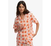 Superdry Beach Printed Short Sleeve Shirt, Orange, Size 16, Women Orange
