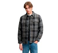 Superdry Borg Lined Miller Overshirt Long Sleeve Shirt Grey L Men