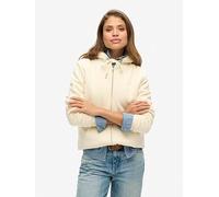 Superdry Borg Lined Zip Hoodie, Beige, Size 14, Women Beige