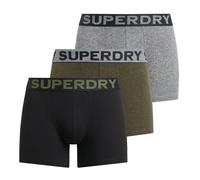 Superdry Boxer Shorts 3 Pack Underwear Mid Length Triple Pack Black Khaki Grey