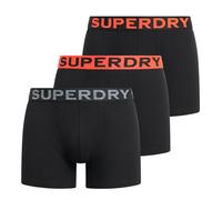 Superdry Boxer Shorts 3 Pack Underwear Mid Length Triple Pack Black Orange