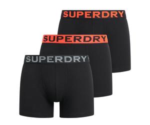 Superdry Boxer Shorts 3 Pack Underwear Mid Length Triple Pack Black Orange