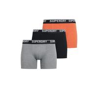 Superdry Boxer Shorts 3 Pack Underwear Mid Length Triple Pack Black Orange Grey