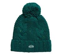 Superdry Cable Knit Bobble Beanie - Forest Green Tweed