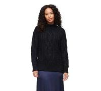 Women's high-neck cable-knit sweater Superdry Bleu XS