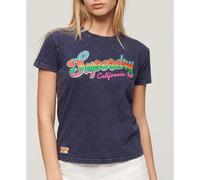 Superdry Cali Sticker Fitted Short Sleeve T-shirt Purple XL Woman