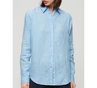 Superdry Casual Linen Boyfriend Long Sleeve Shirt Blue S Women