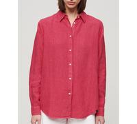 Superdry Casual Linen Boyfriend Long Sleeve Shirt Pink XS Women