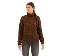 Superdry Chain Cable Knit Polo Sweater Brown M Women