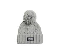 Superdry unisex. Y9010189A Grey chunky braided knitted hat (OSFA), Casual, Acrylic