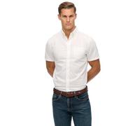 Superdry City Cotton Linen Short Sleeve Shirt S White