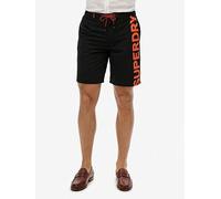Superdry Mens Classic 19" Logo Board Shorts, black, S